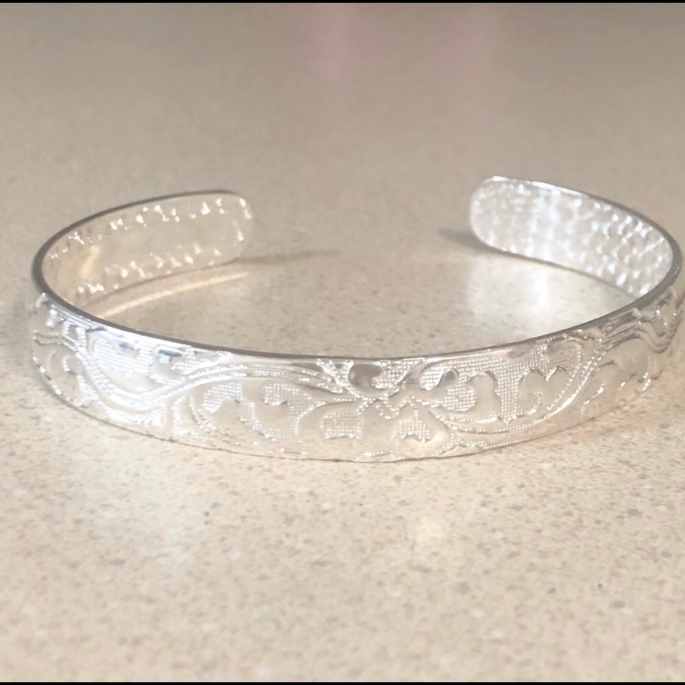 925 Stamped SS Adjustable Cuff Bracelet NWT.